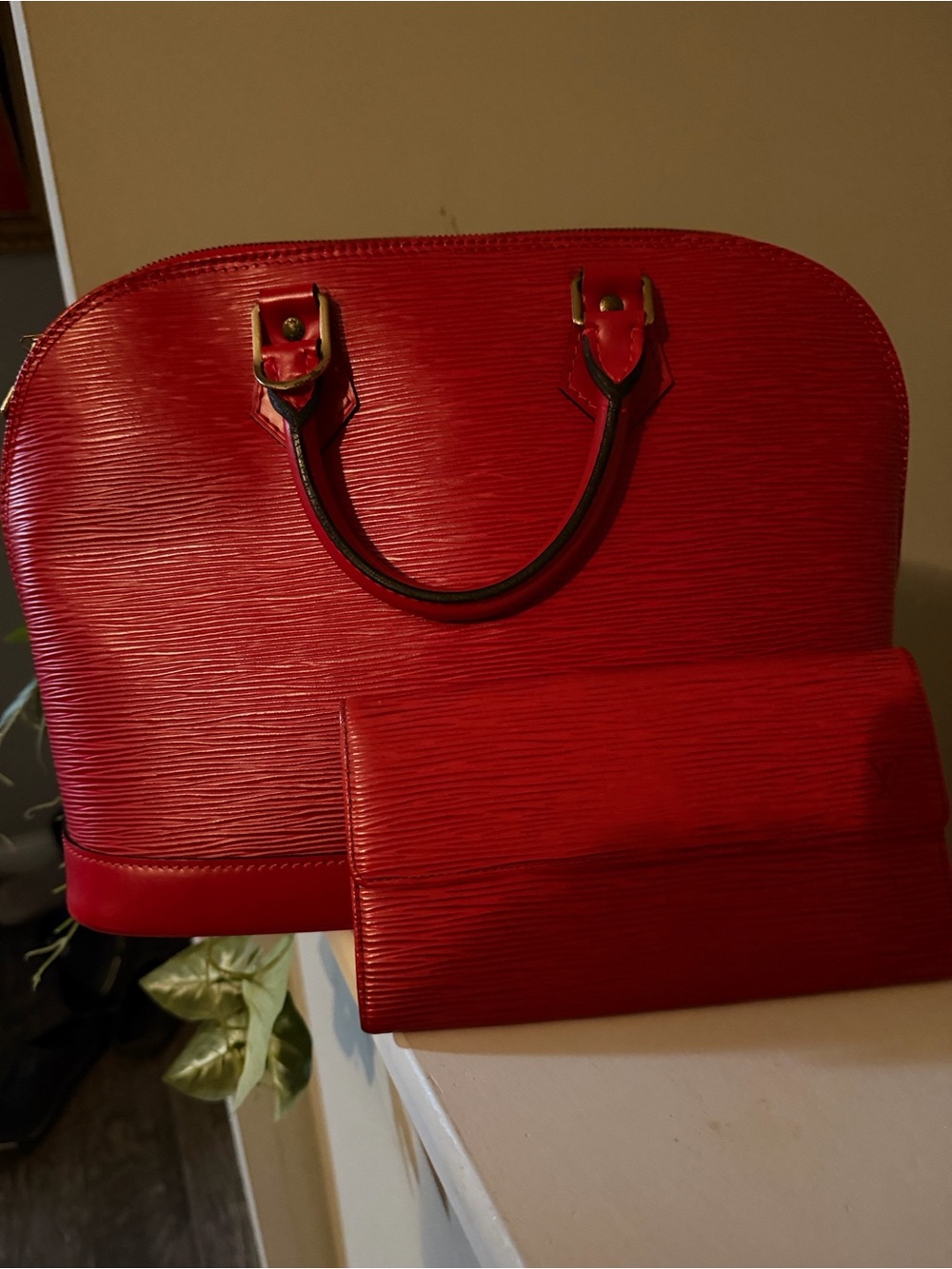 Louis Vuitton Red Dome Satchel with Matching LV Wallet!!!🔥🔥🔥🔥